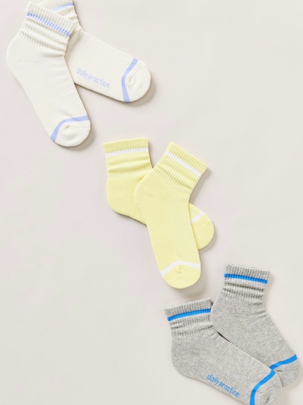 Anthropologie Daily Practice 3 pack Stripe Socks